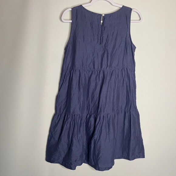 C&C California Tiered Blue Linen Tank Dress Size S - Picture 1 of 13